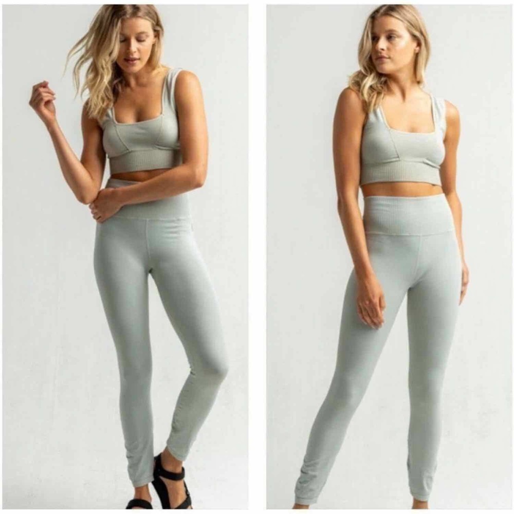 Free People Movement Good Karma High Rise Leggings 7/8 Sea Glass Size M/L